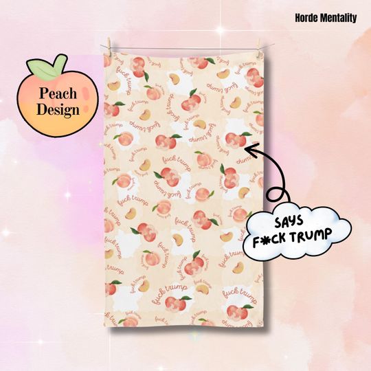 Discover Subtle Anti Trump Hand Towel, F*ck Trump Peach Hand Towel, Funny Political Home Decor