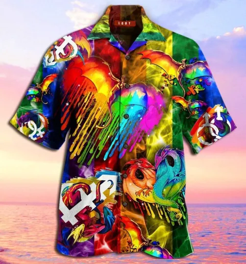 Discover Amazing Colorful Lgbt Pride Hawaiian Shirt Gbt Love Wins Pride Month Hawaiian Shirt