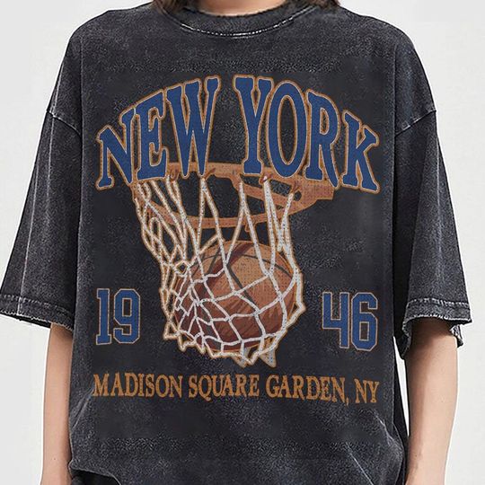 Discover New York Basketball Vintage Mineral Wash T-shirts