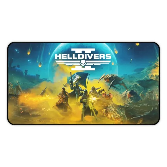Discover Helldivers 2-Inspired Gaming Desk Mat | Premium Anti-Slip Surface | Gamer Gift