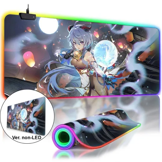 Discover Anime ACGN Ganyu RGB Large Mouse Pad LED Gaming Desk