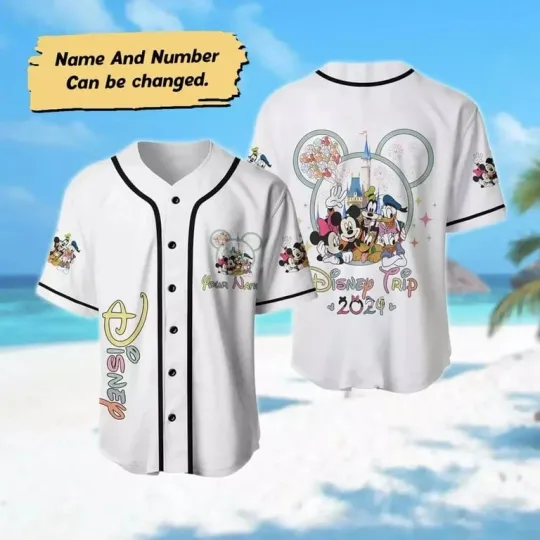 Discover Personalized Mickeyy And Friends Mickeyy mouse Ears 3D BASEBALL JERSEY SHIRT