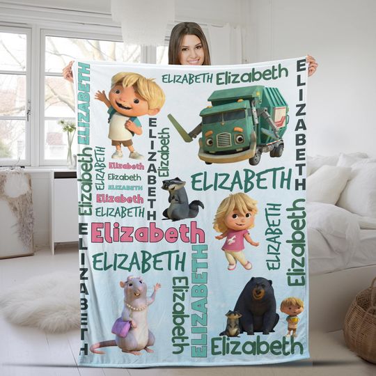 Discover Personalized Trash Truck Blanket,Trash Truck Cartoon Blanket,Christmas gift