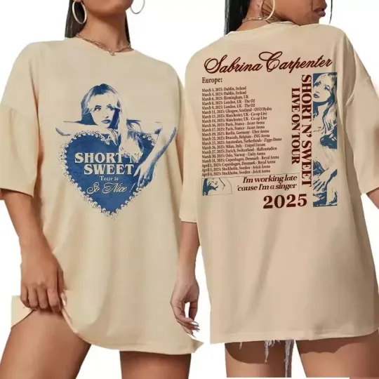 Discover Sabrina Carpenter Shirt, Short N Sweet Tour Europe 2025 T-Shirt