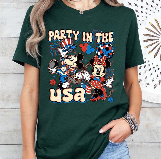 Discover Party In The USA Mickeyy Minniee Shirt, 4th July Celebration Mickeyy Shirt