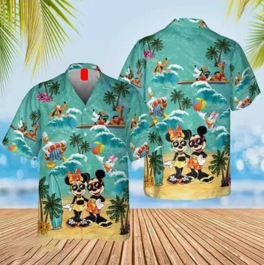 Discover Disneyyy Mickeyy And Minniee Hawaiian Shirt - Magical Hawaii Family Vacation Gift