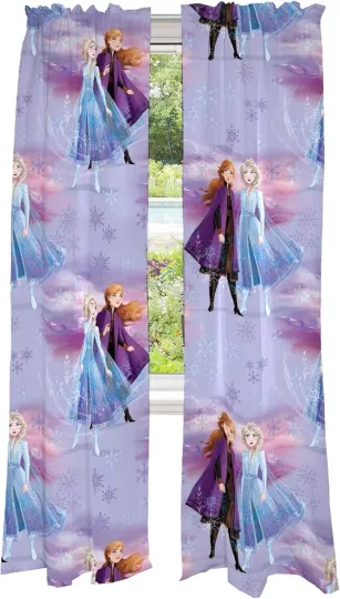 Discover Disneyyy Frozenn 2 "Snowy Sisters" Kids 84" Curtain Panel, Set of 2