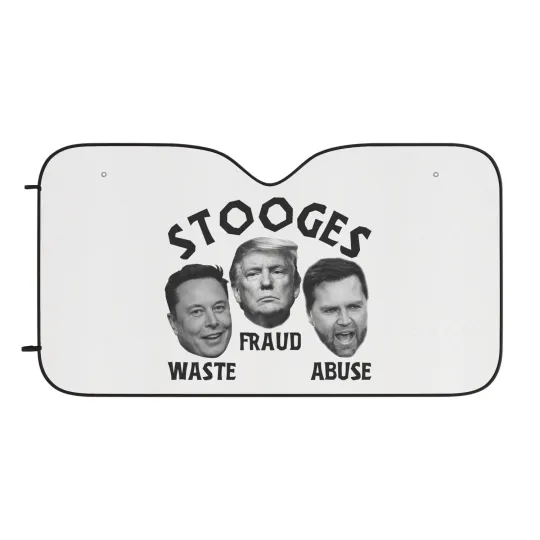 Discover Political Stooges Waste Fraud and Abuse Anti-Trump Funny Car Sun Shade