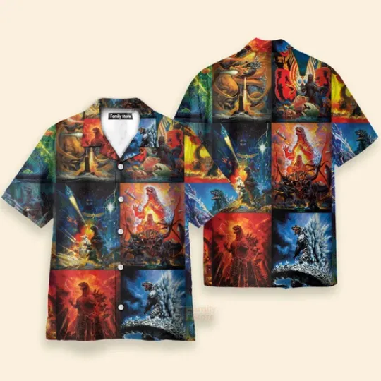 Discover god zilla Hawaiian Shirt - Retro Men's Hawaiian Style Summer Shirt