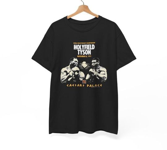 Discover Vintage Style 90's, Iron Mike Tyson vs Holyfield Unisex T Shirt, Boxing Legends T Shirt