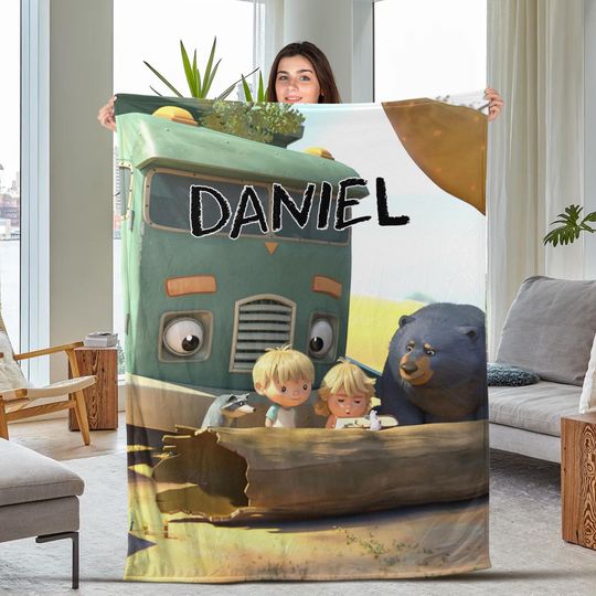 Discover Personalized Trash Truck Blanket, Trash Truck Custom Name Blanket, Custom Name