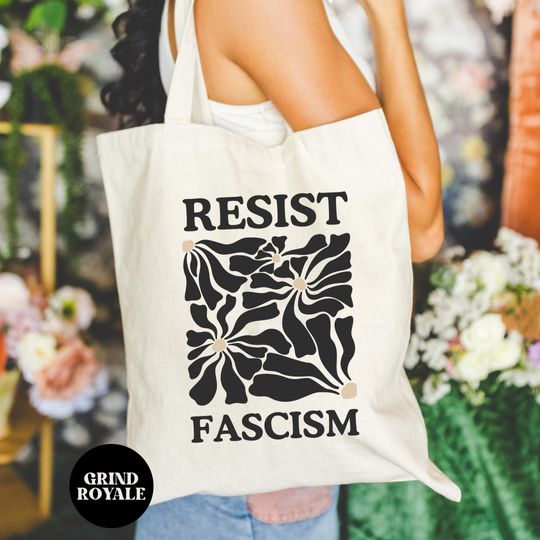 Discover Anti Fascism Anti Trump Tote Bag, Feminist Tote