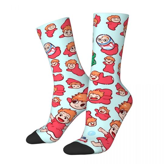 Discover Autumn Winter Crazy Design Women Men Ponyoed Japanese Animated Socks