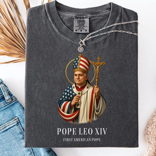Discover Pope Leo XIV Shirt, New Pope Shirt, American Pope Shirt, Faith Shirt