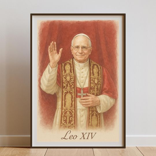 Discover NEW Pope! Leo XIV Poster, Catholic Wall Art