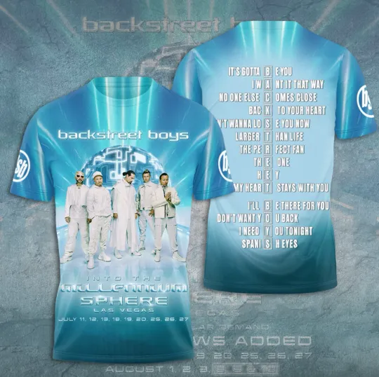 Discover Backstreet Boys Into The Millennium 2025 3D T-Shirt