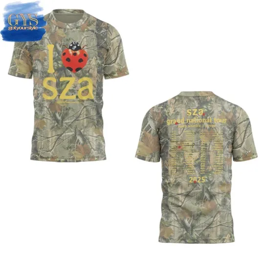 Discover Sza Camo Grand National Tour 2025 3D T-Shirt