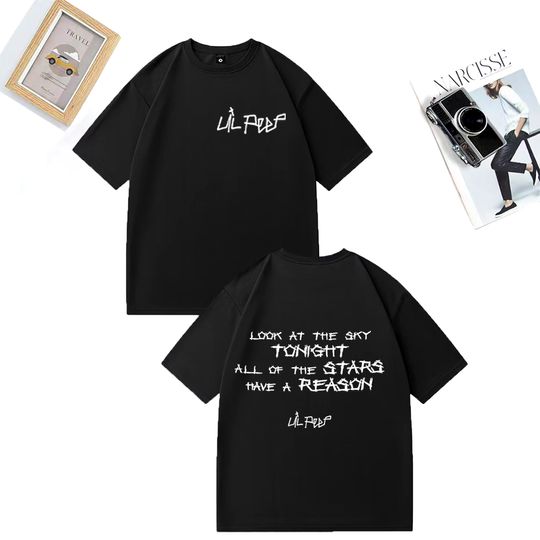 Discover Lil Peep print T Shirt Men's Women's Rapper Music Album Hip Hop streetwear t-shirt