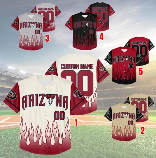 Discover Customized Arizonna Baseball Team Flame Raglan Jersey, Diamondbacks Game Day Jersey