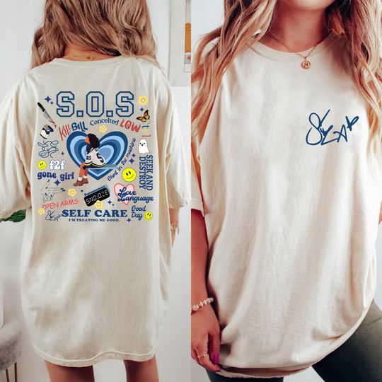 Discover 90s Vintage SZA SOS Full Tracklist , SZA Tee, Sza S.O.S Tour Shirt,  S.O.S Album, Kill Bill Tee, Low, Ghost At The Machine