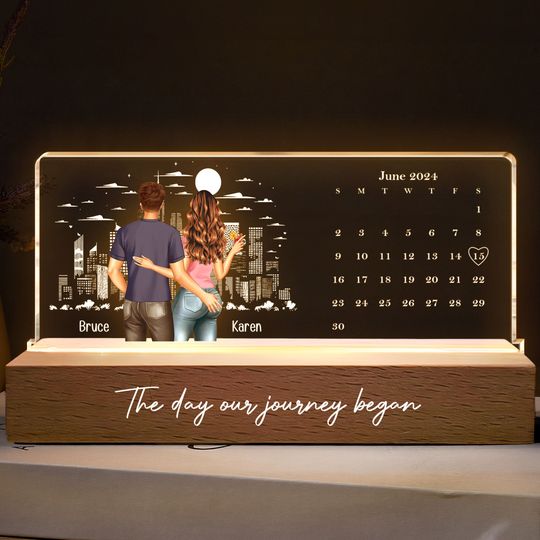Discover Custom Calendar The Day I Found My Missing Piece - Personalized LED Night Light