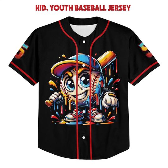 Discover Personalized Baseball Drip Birthday Jersey, Baseball Ice Cream shirt, Baseball Home, Ice Cream Drip