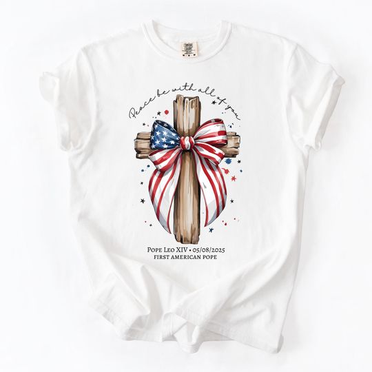 Discover New Pope Leo XIV Catholic T-Shirt, First American Pope Christian Shirt
