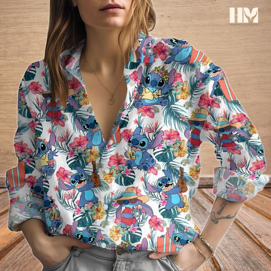Discover Stitchh Aloha Summer Blouse Shirt, Lilo And Stitchh