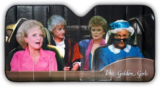 Discover The Stay Golden Car Sunshade with Sophia Driving - Includes Rose, Blanche, Dor