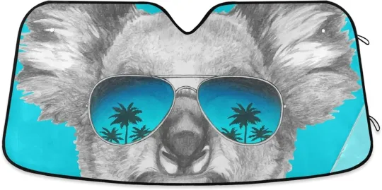 Discover Cute Sleepy Cartoon Panda Car Windshield Sun Shade Block UV Rays