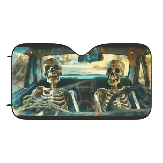 Discover Skeleton Car Sun Shades - Unique Halloween Auto Accessories