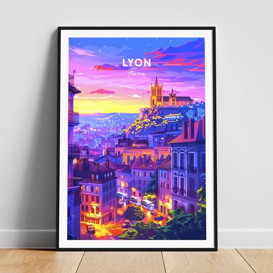 Discover Lyon travel print - France travel poster, Lyon poster, Lyon France poster