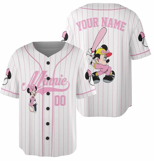 Discover Personalized Minniee Mouse Baseball Jersey
