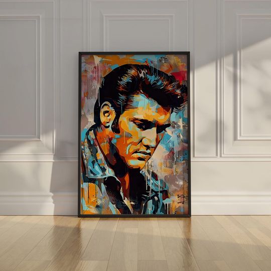 Discover Elvis Presley Pop Art Canvas Wall Art, Gifts For Music Lovers Home Decor, Music Wall Decor Graffiti Canvas Art Elvis Presley Poster Print 27