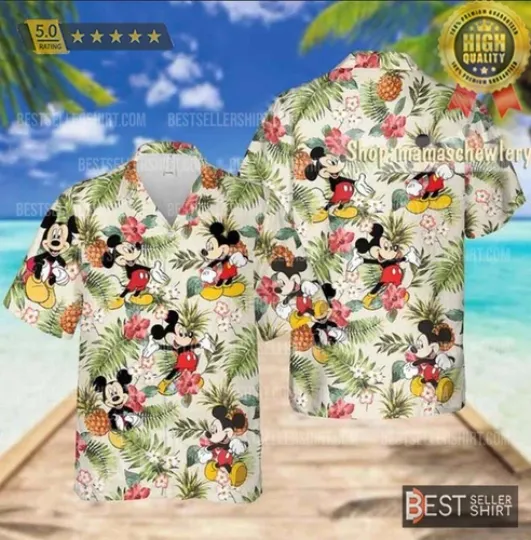 Discover Mickeyy mouse Disneyyy Hibiscus Pineapple Disneyyy Hawaiian Shirt