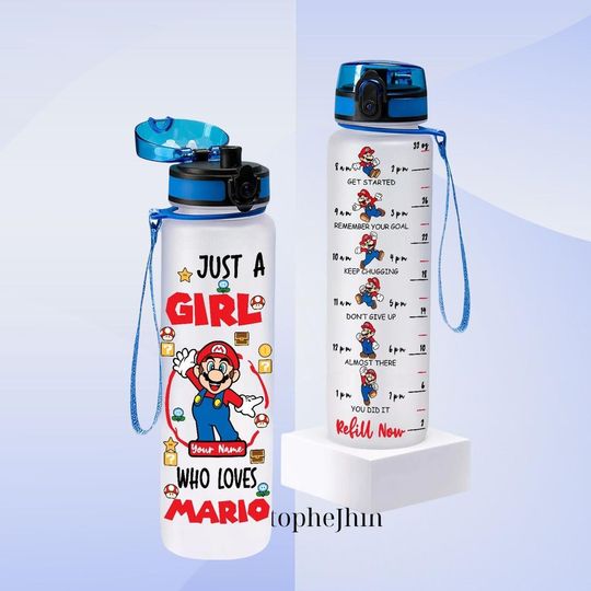 Discover Just A Girl Who Loves Mario Water Tracker Bottle