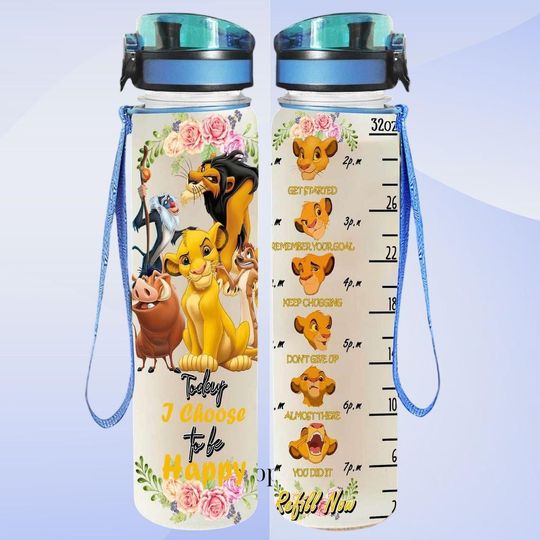 Discover Simbaa and Friends, Floral Disneyyy Water Track Bottle