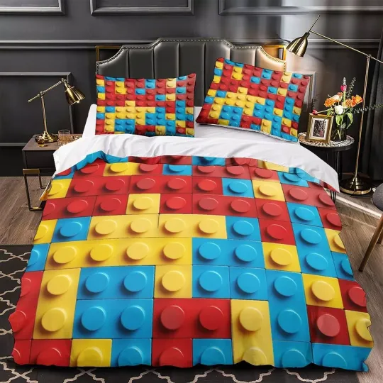 Discover Cover Legos 3D Bedding Set for Kids Boys Girls Doona Cover