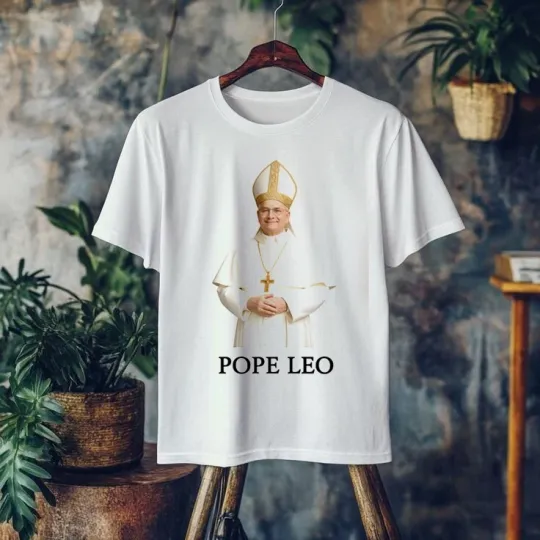 Discover Pope Leo XIV First American Pope Shirt, Retro Cardinal Robert Prevost, New Pope.