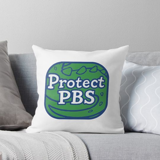 Discover Protect PBS Support Public Broadcasting Retro PBS Pillow