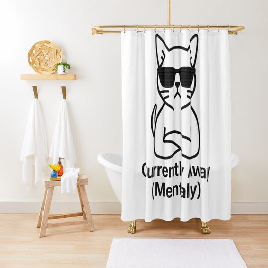 Discover Currently Away Mentally – Classic Mug for Remote Workers – Aesthetic Coffee Humor Shower Curtain