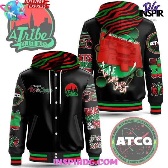 Discover A Tr*ibe Cal*led Quest Limited Edition Hooded Baseball Jacket