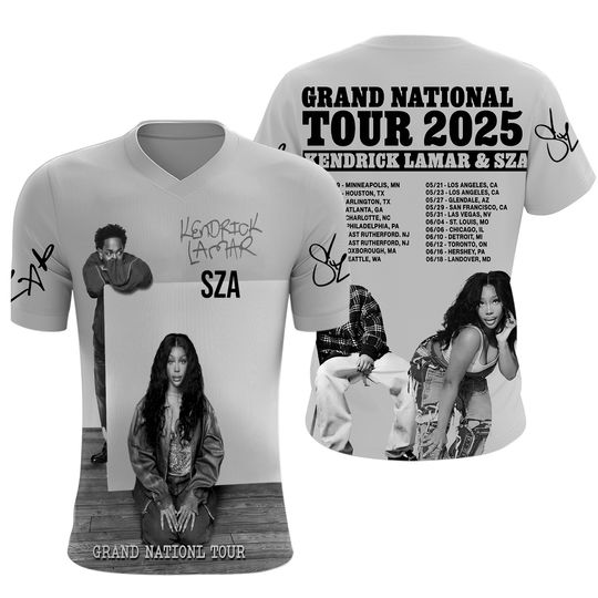 Discover Kendrick Lamar X SZA Grand National Tour 2025 3d T-Shirt