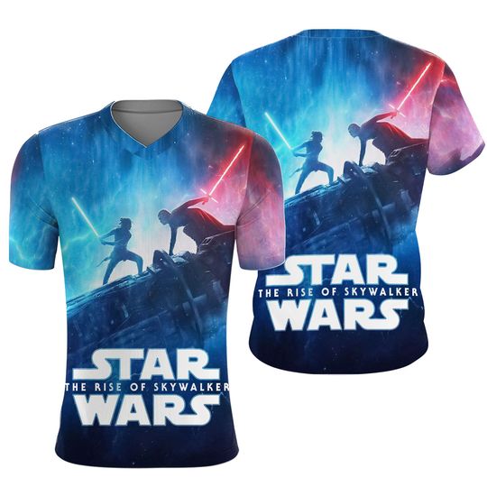 Discover Starr Warss Episode 9 The Rise Of Skywalker Father's Day Gift Tshirt 3D Printed