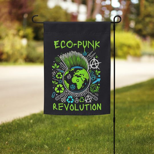 Discover Eco-Punk Revolution Garden Flag, Outdoor Decor Art for Patios & Gardens