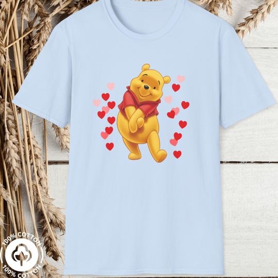 Discover Cartoon Bear Red T-Shirt, Cute Graphic Tee for Women, Casual Bear Shirt
