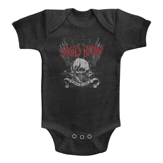Discover SKIDD ROW Skull and Wings Vintage Smoke Infant Baby Onesie