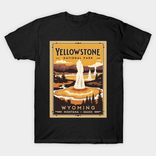 Discover A Vintage Illustration of the YStone National Park - US - YStone National Park - T-Shirt