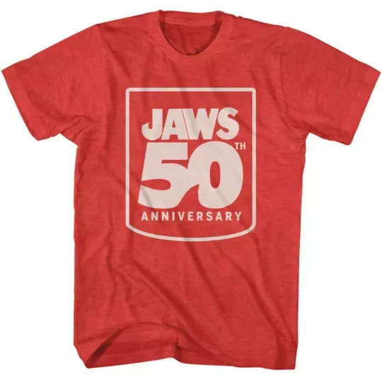Discover Jaws - 50th Anniversary - American Classics - Heather Adult Short Sleeve T-Shirt