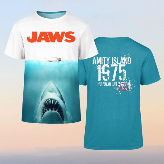 Discover Retro Jaws Shirt, Horror Movie Tee Shirt, Ocean Graphic Shirt, Classic Film Tee